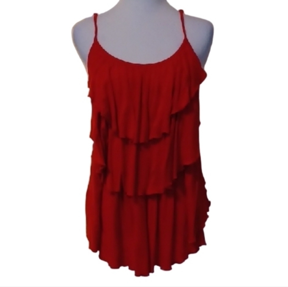 -- No Boundaries Women's Red Layered Top Size Small